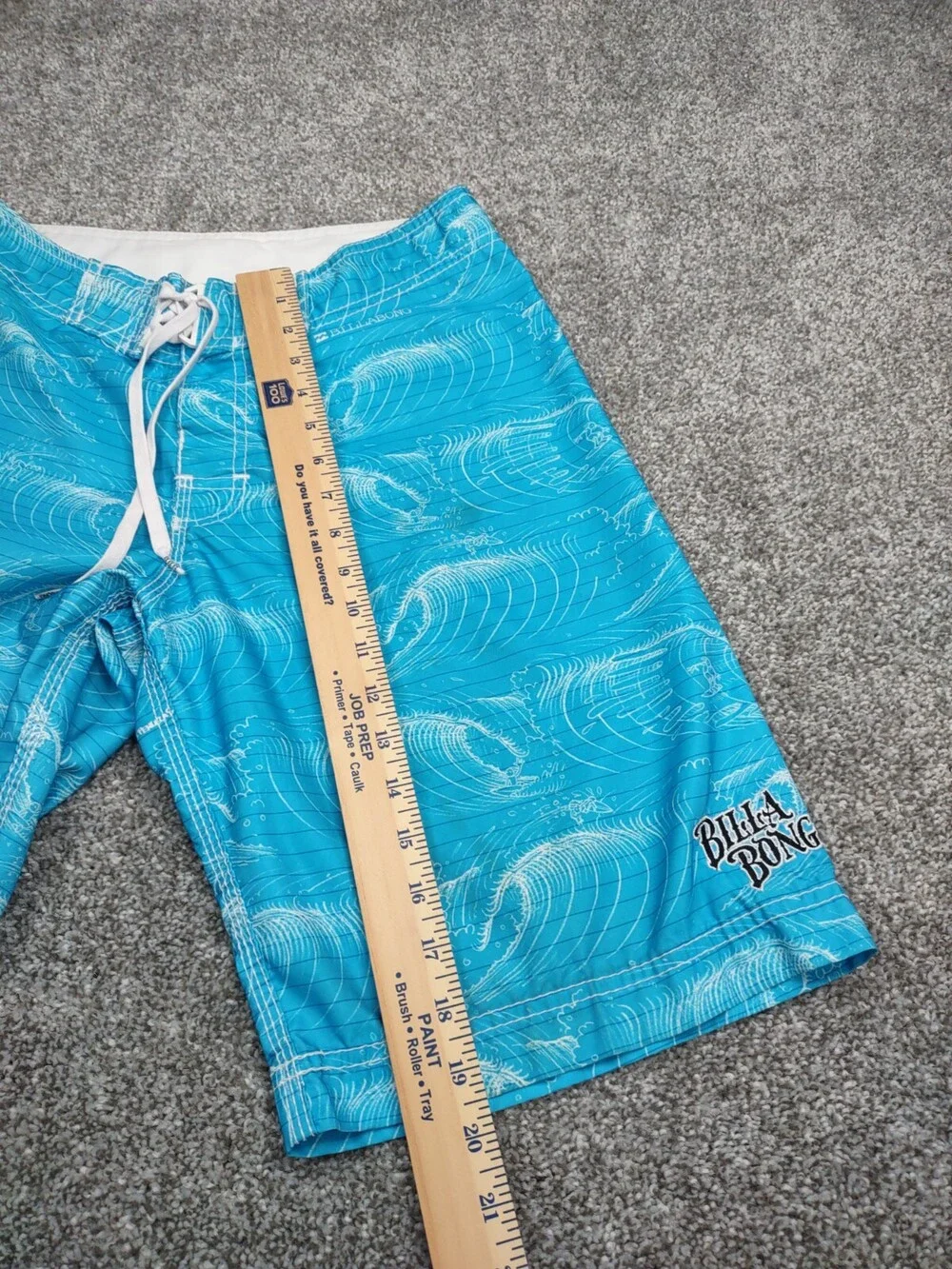 Billabong Boardshorts Men 29 Blue Ocean Wave Beer Stained Beach Volleyball Pong
